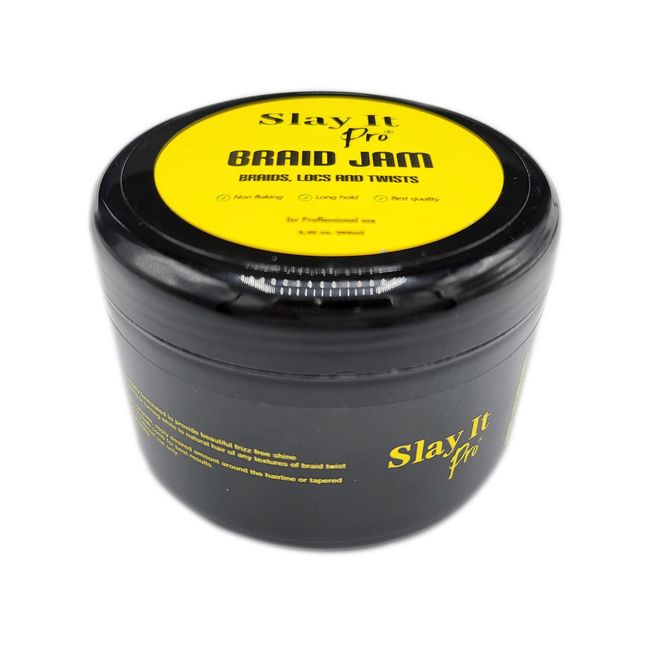 Slay It Pro Braid Jam Frizz-Free Shine Long Lasting Hold and No Flaking for Braids, Locs and Twists 8 Oz (Super Hold)