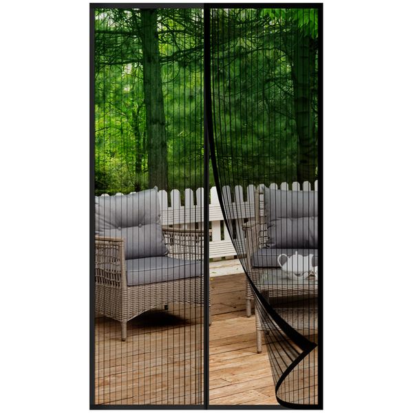 Fliegenvorhang Balkontür Magnet, Fliegengitter Terrassentür Ohne Bohren 70x210cm, Moskitonetz Tür, Fliegenschutz Türen, Insektenschutz Balkon Tür, Fly Screen Door Magnetic(Schwarz)