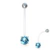 Treuheld® Schwangerschaftspiercing mit Kristall | 3 Farben [3.] - blau