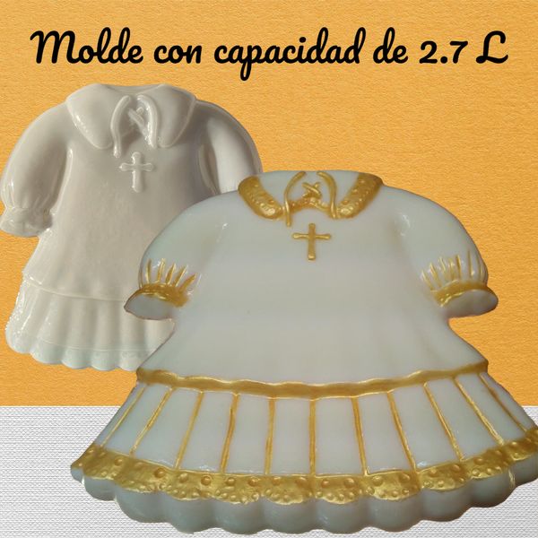 Jello Molds Plastic Christening Gown Molde de Plástico para Ropón de Bautizo