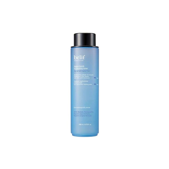 Beilf Aqua Bomb Hydrating Toner | Natural Hyaluronic Acid Soothes Skin | Lady's Mantle, Antioxidants, Honey Suckle, Baobab | Daily Skincare Hydrates & Moisturizes | KBeauty Glow | 6.75 fl. oz.