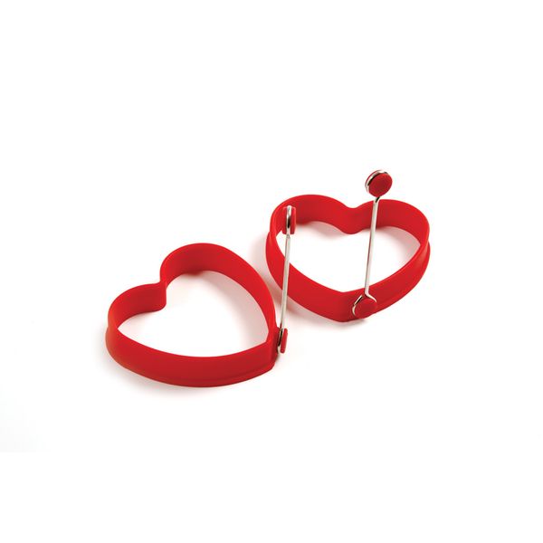 Norpro Heart Pancake/ Egg Rings, Red
