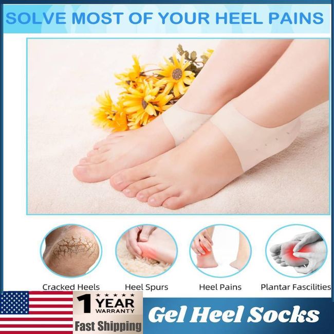 2Pcs Silicone Moisturizing Protectors Gel Heel Hole Socks Cracked Foot Skin Care