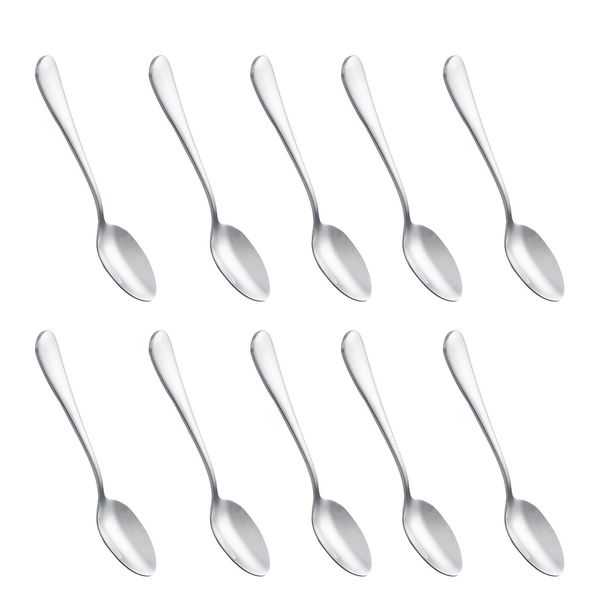 Demitasse Espresso Spoons,10pcs Mini Coffee Spoon 4.7 Inch Stainless Steel Spoons Small Spoons for Dessert, Tea (silver)