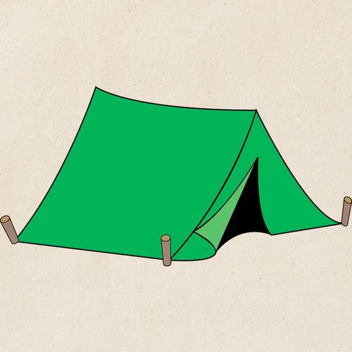 CafePress Camping Tent Outdoors Reusable Natural Beige Canvas Shopping Bag