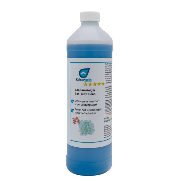 KaiserRein Sanitärreiniger Sani Blitz Clean 1 L Urinsteinlöser I Urinsteinentferner Extra starker Profi WC Reiniger für Boden-Fliesen Urinsteinentferner extra stark