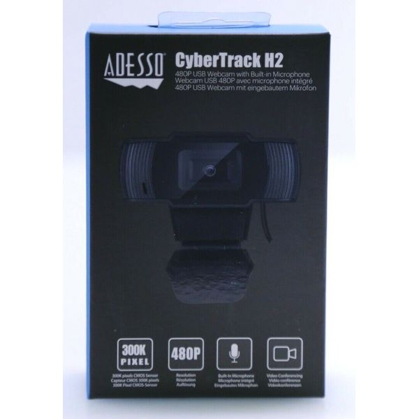 Adesso CYBERTRACK H2 480P USB Webcam with Built-in Microphone - NEW