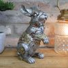 Steampunk Rabbit Vintage Silver Mechanical Pet Hare Figurine Ornament