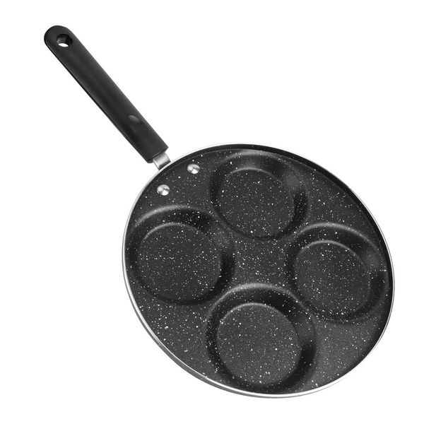 Non-Stick Frying Pan with 4 Hole, Egg Cooker Pan Aluminium Breakfast Frying Pans Omelet Pan Burger Steak Pan Multipurpose Pancake Pan with Handle, Gas/Induction Cooker/Electric Ceramic Stove Safe