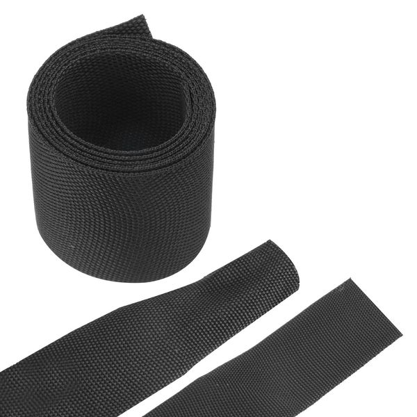 Braided Cable Sleeves , 1 9/16" 3ft Black PET Heat Shrinkable Cord Protector