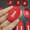 Sourcemall Aluminum Alloy Numbered Tags with Key Ring (Red, 1-10)