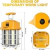 Portable LED Temporary Work Light 80W Construction High Bay Hanging Lamp 12000Lm