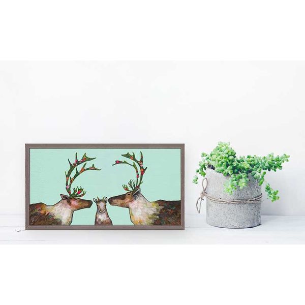 Caribou Baby Blooms Mini Framed Canvas