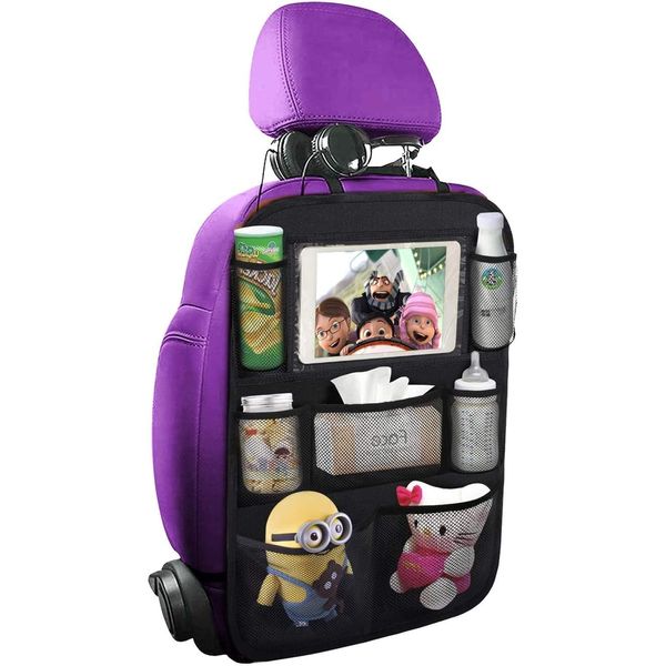 ONE PIX Backseat Car Organizer Mats Back Seat Organizers and Storage Bag with Touch Screen Tablet Holder for Kids Toddlers Car Seats, Travel Accessories, Road Trip Essentials Kids