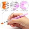 Iyowei 10 PCS Reusable Nail Art Extension Forms + 7 PCS Nail Art Brush, Extension Guide Form Tool Reusable Acrylic Nail Art Tips Nail Art Manicure Accessory