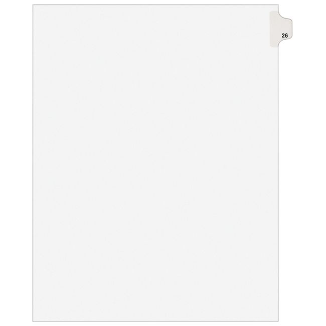 Avery Legal Dividers, Premium Individual Tab Titles, Letter Size, Side Tabs, 26, Pack of 25 (01026)