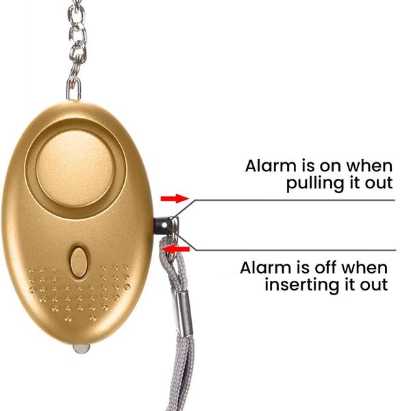 Personal Alarms For Women - Reusable Police Approved 140DB LOUD Security Alarms Keychain with LED Light, Small Personal Safety Alarm for Women Girls Kids and Elderly (Gold)