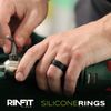 Rinfit Silicone Rings for Men 9mm Wide, 2mm Thick - Mens Rubber Wedding Bands - Infinity Silicone Rings for Him - Patented Design - Black, Size 7