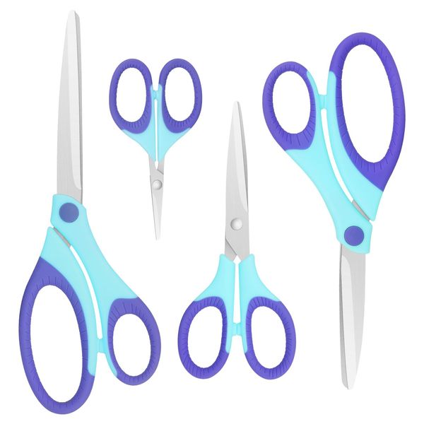 Vutyvve Scissors, Stainless Steel Blades for Home, School, Office, Scissors Set, 4 Pieces