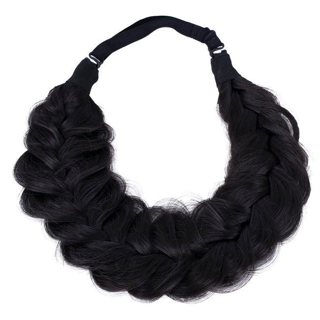 CAISHA by PRETTYSHOP Braided Hairpiece Hairband Headband Hair Accessories Black brown HZ201