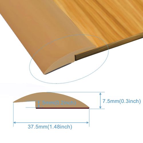 Floor Rubber Transition Strip Self Adhesive Carpet to Tile Transition Strip Edging Trim Strip for Threshold Transitions with a Height Less Than 5 mm/0.2in (Light Brown, 16.4FT)