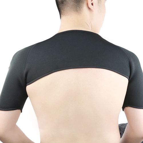 Double Shoulder Support, Breathable Shoulder Support, Compression Shoulder Brace, Winter, Warm Shoulder Pad for Shoulder Joint Dislocation, Sprains, (L (Shoulder Width 42 cm or more))