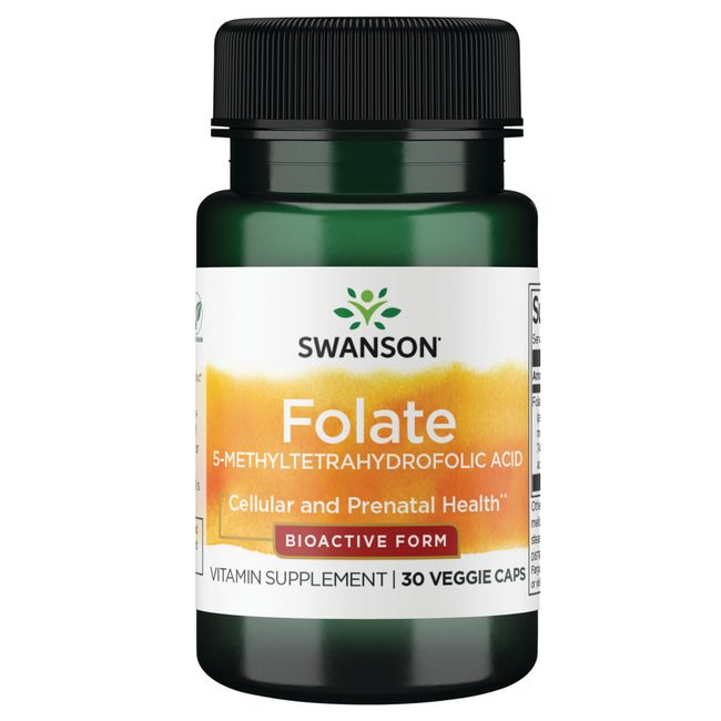 Swanson Folate (5-Methyltetrahydrofolic Acid) 400 Mcg 30 Veggie Capsules