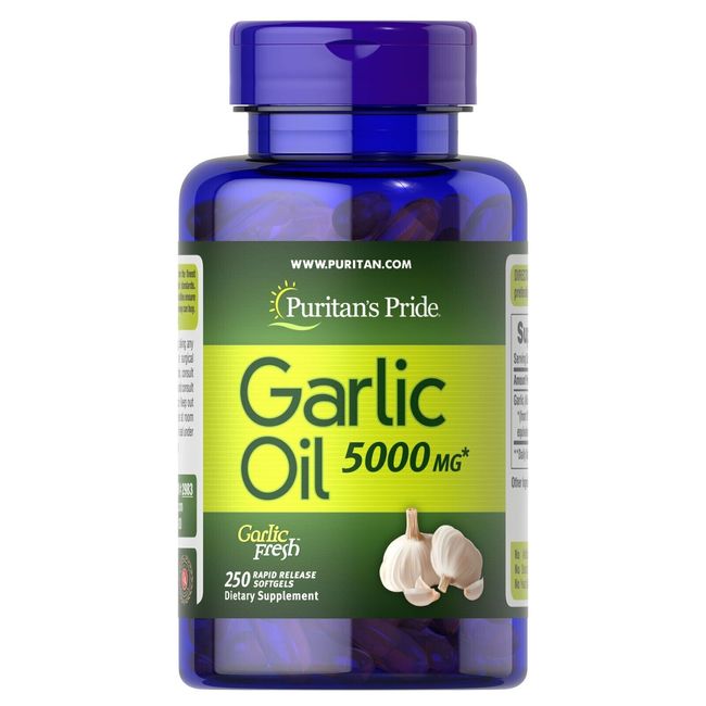 Garlic Oil 5000mg 250 Rapid Release Softgels - Heart Cardiovascular Cholesterol