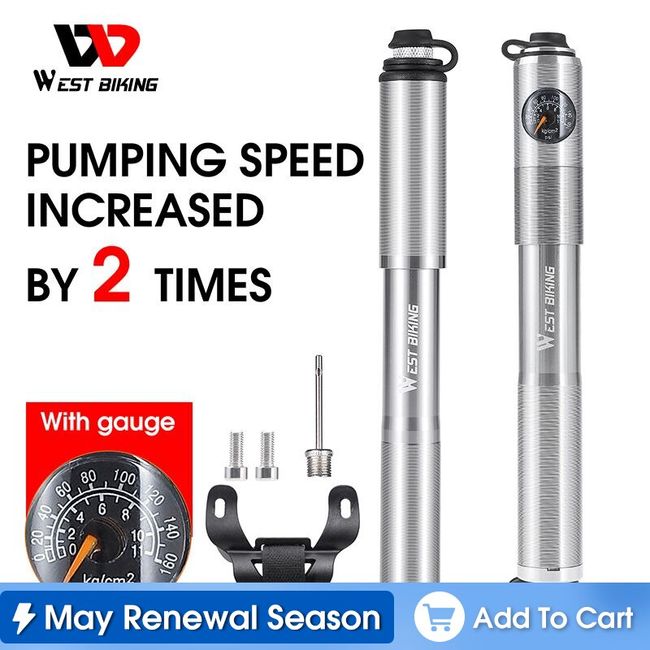 handheld bike pump with gauge