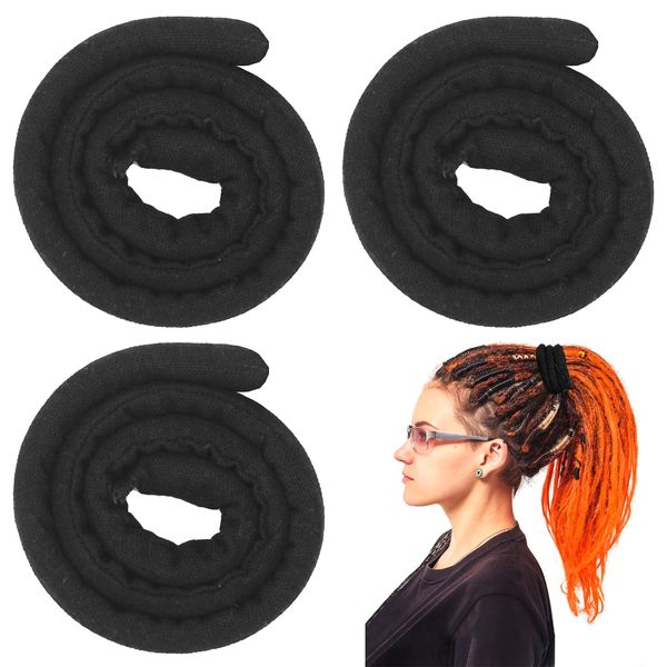 3 Stück 66 cm/26 inches Spiral Lock Hair Tie Dreadlock Haargummi Set Biegbare Haargummi für Frauen und Männer Dreadlocks Pferdeschwanz Halter Dread Haarbinder für Braids dickes lockiges Haar