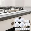 RDEXP 4pcs Universal Stove Gas Range Knob Replacement Plastic White