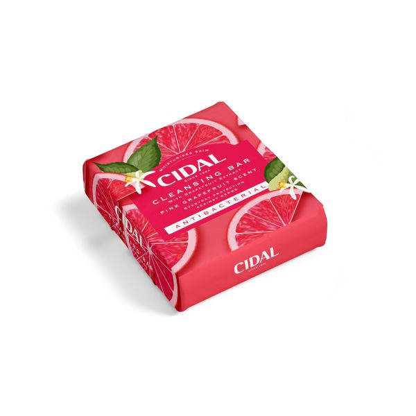 Cidal Pink Grapefruit Cleansing Bar Soap, Antibacterial, With Grapefruit Extract, Twinpack (2 x 100g bars)