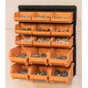 2 x Wall Mounted 15 Piece Storage Bin Kit with Louvre Panel
