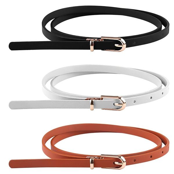 3 PCS Women Skinny Leather Belts, Thin Jean Waist Belt, Solid Color Thin Waist Belt for Jeans Dress