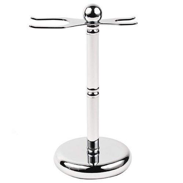 Parker Safety Razor's Deluxe Chrome 2 Prong Safety Razor and Shaving Brush Stand