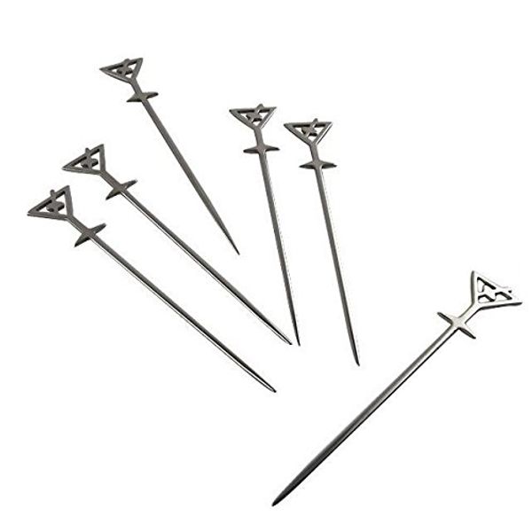 Prodyne Stainless Steel Martini Glass Cocktail Picks, Set of 6