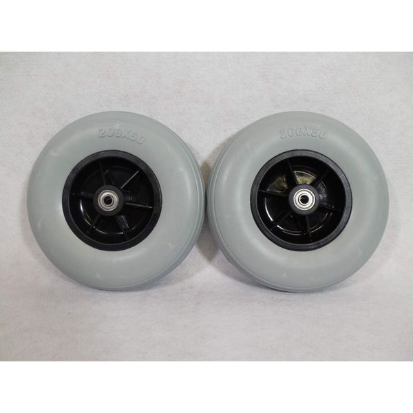 8" x 2" (200x50) Rear Caster Wheels Assembly Jazzy and Jet Power Wheelchair's (Pair of two)