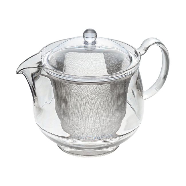 Akebono-San TW-3723 Teapot, Stainless Mesh, LL, Made in Japan, Transparent and Visible, Plastic, Shatterproof, Easy to Pour Out, Fine Stainless Steel Strainer, Clear Teapot, Silver, 24.7 fl oz (730 ml)