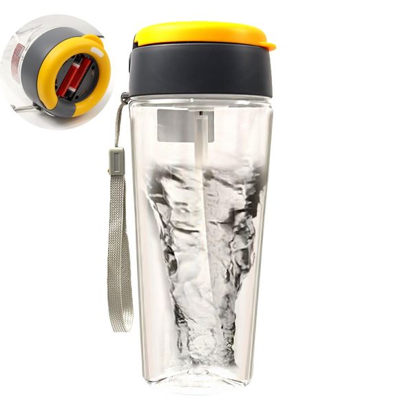 LMFUEN Electric Protein Shaker Bottle, Mixer Cup for Shakes and Protein Drinks,Battery Powered Self Stirring Cup,BPA-Free,21oz（Yellow）