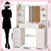 White Vanity Set with 11 Led Lights Makeup Desk Mirror Dressing Dresser Table