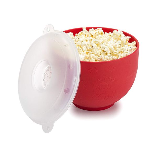 Goodful Silicone Popcorn Popper Collapsible Microwavable Bowl BPA Free Red