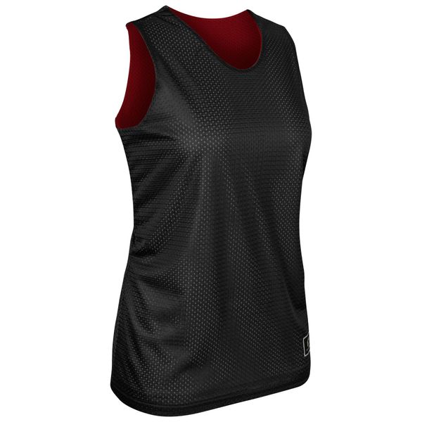 Champro Women's Standard Zone Reversible Basketball Jersey, Black, Scarlet, Small