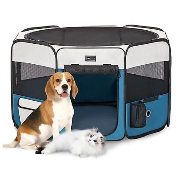 PETSFIT Portable Dog Playpen, 36" Dia Pet Playpen Indoor/Outdoor,Pet Playpen ...