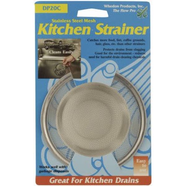 DP20C Mesh Kitchen Strainer with Chrome Ring, Stainless Steel - Quantity 10