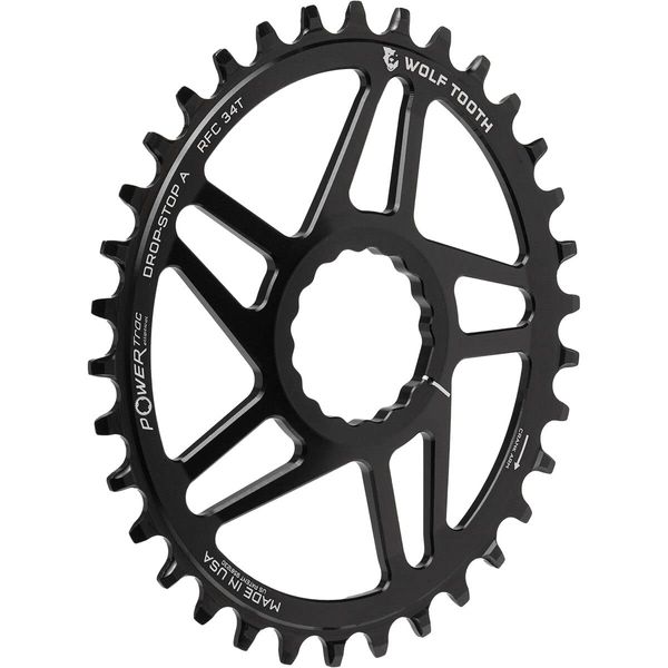 Wolf Tooth Elliptical Drop-Stop Direct Mount Oval Chainring for Race Face Cinch (28T, PowerTrac, MTB)