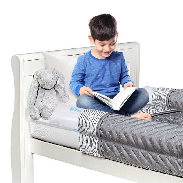 Babylio Inflatable Bed Rail [2-Pack] by - Blowup Toddler Bed Safety Bumpers- Lightweight & Durable Bed Guard Rails Compatible with Twin, Full, Queen & King Bed Sizes- No Pump Required- with Travel Bag