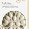 Spode Holiday Christmas Tree Porcelain Devilled Egg Dish, 13 Inch Holds 12 Eggs