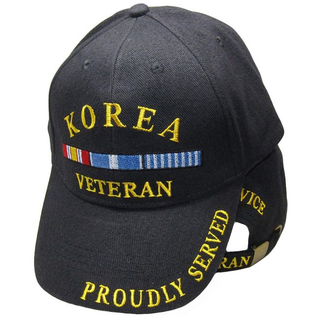 AES Korea Korean War Veteran Proudly Served Embroidered Hat Black Ball Cap EE 0508