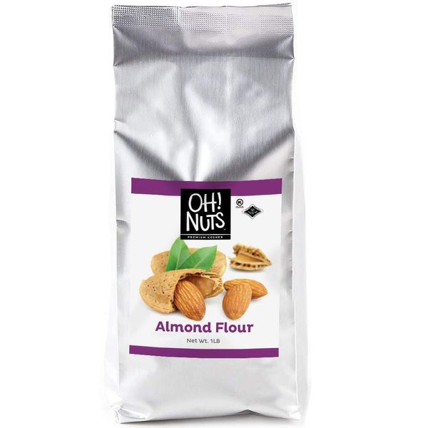 Oh! Nuts Blanched Almond Flour for Gluten-Free, Baking | 1 Lb. Bulk Wheat Substitute for Macarons and Protein-Rich Cookies| All-Purpose Kosher Fresh Meal for Vegan, Paleo & Keto Diets