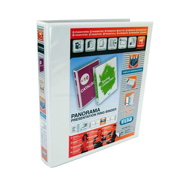 Elba 400008416 A4 Plus Strongline Panorama Presentation Binder - White